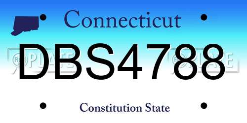 DBS4788 Connecticut License Plate