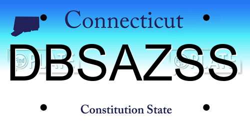DBSAZSS Connecticut License Plate