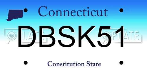 DBSK51 Connecticut License Plate