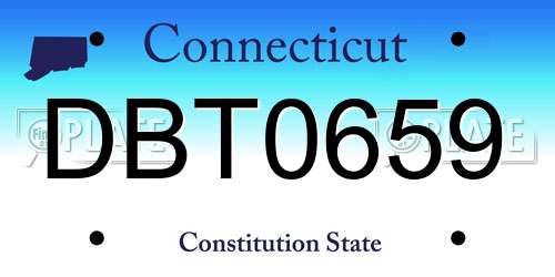 DBT0659 Connecticut License Plate