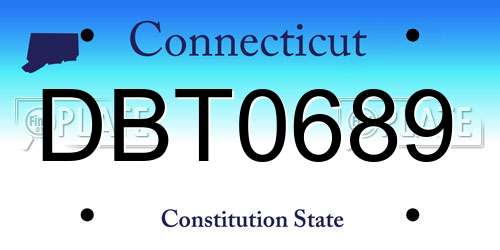 DBT0689 Connecticut License Plate
