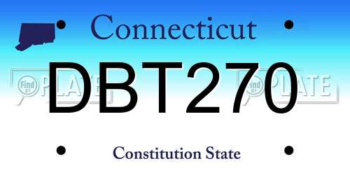 DBT270 Connecticut License Plate