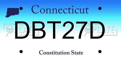 DBT27D Connecticut License Plate