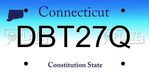 DBT27Q Connecticut License Plate