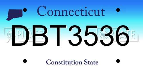 DBT3536 Connecticut License Plate