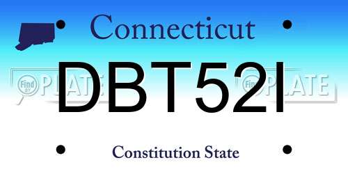 DBT52I Connecticut License Plate