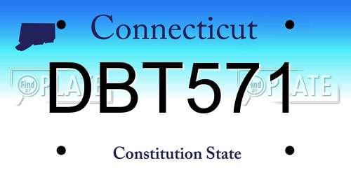 DBT571 Connecticut License Plate