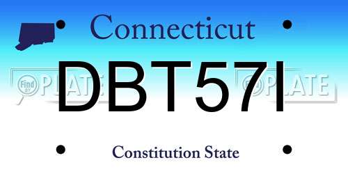 DBT57I Connecticut License Plate