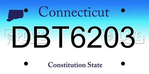 DBT6203 Connecticut License Plate