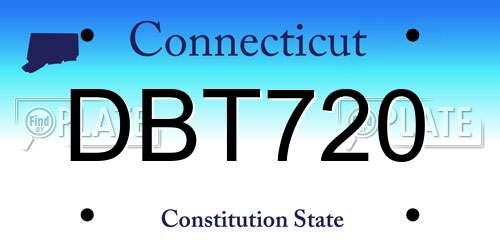 DBT720 Connecticut License Plate