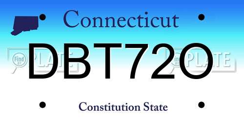 DBT72O Connecticut License Plate