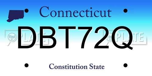 DBT72Q Connecticut License Plate
