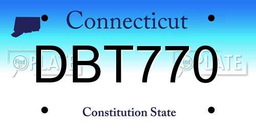 DBT770 Connecticut License Plate