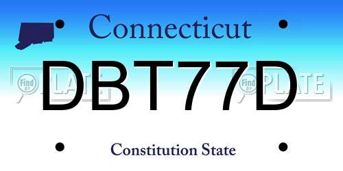 DBT77D Connecticut License Plate