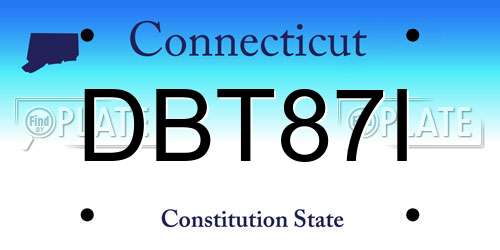 DBT87I Connecticut License Plate