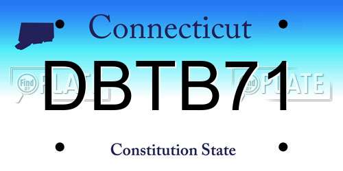 DBTB71 Connecticut License Plate