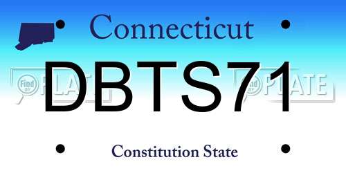 DBTS71 Connecticut License Plate