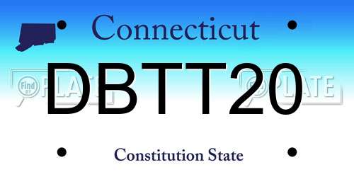 DBTT20 Connecticut License Plate
