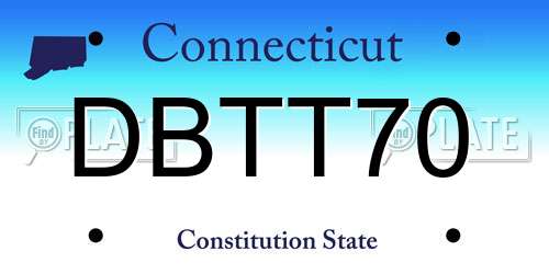 DBTT70 Connecticut License Plate