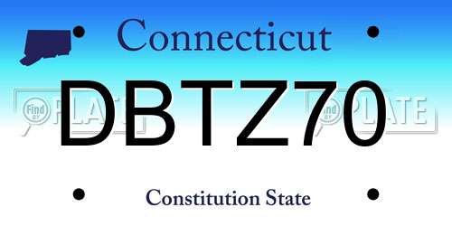 DBTZ70 Connecticut License Plate