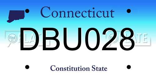 DBU028 Connecticut License Plate