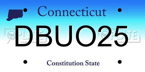 DBUO25 Connecticut License Plate