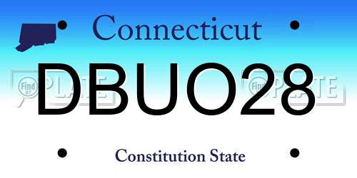 DBUO28 Connecticut License Plate