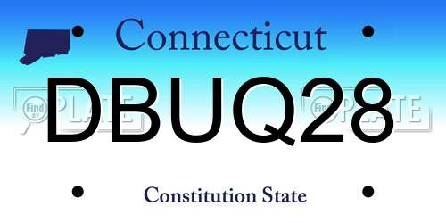 DBUQ28 Connecticut License Plate