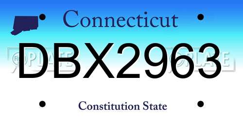 DBX2963 Connecticut License Plate