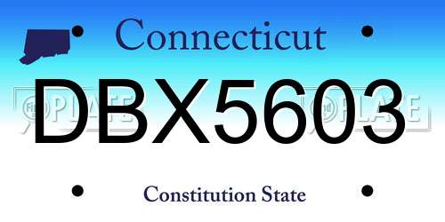DBX5603 Connecticut License Plate