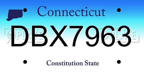 DBX7963 Connecticut License Plate