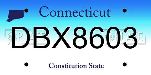 DBX8603 Connecticut License Plate