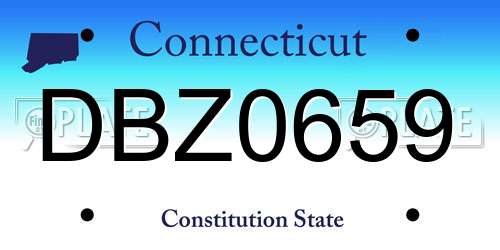 DBZ0659 Connecticut License Plate