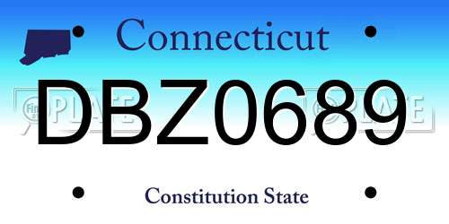 DBZ0689 Connecticut License Plate