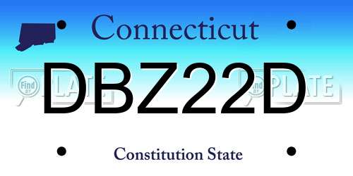 DBZ22D Connecticut License Plate