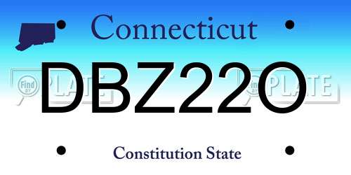 DBZ22O Connecticut License Plate