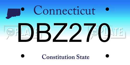 DBZ270 Connecticut License Plate