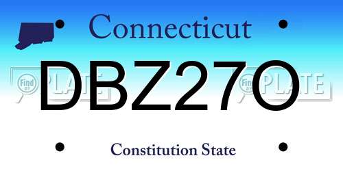 DBZ27O Connecticut License Plate