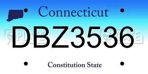 DBZ3536 Connecticut License Plate