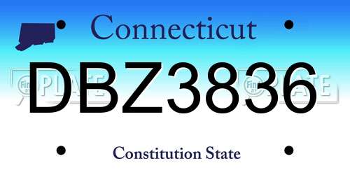 DBZ3836 Connecticut License Plate