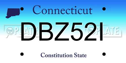 DBZ52I Connecticut License Plate