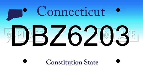 DBZ6203 Connecticut License Plate