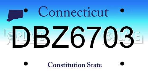 DBZ6703 Connecticut License Plate