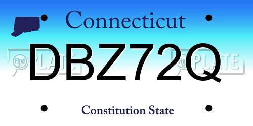 DBZ72Q Connecticut License Plate