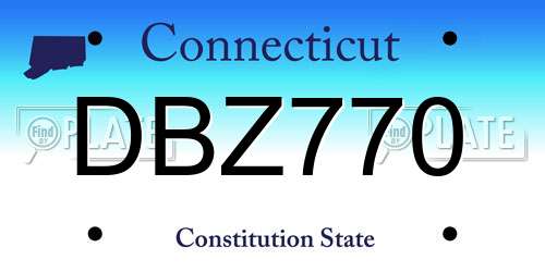 DBZ770 Connecticut License Plate