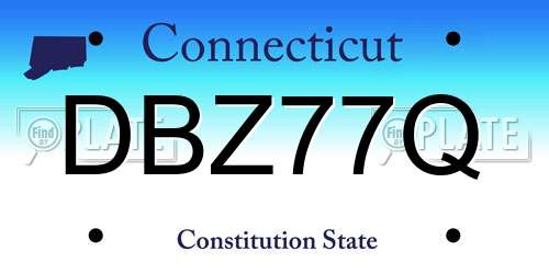 DBZ77Q Connecticut License Plate