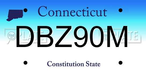 DBZ90M Connecticut License Plate