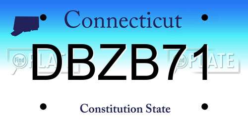 DBZB71 Connecticut License Plate