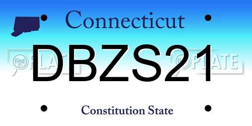 DBZS21 Connecticut License Plate