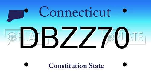 DBZZ70 Connecticut License Plate